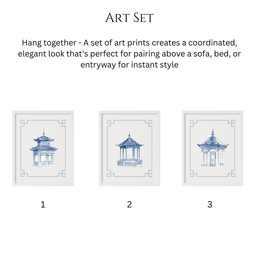 Pagoda 3 Chinoiserie Art Print - Hydrangea Lane Home