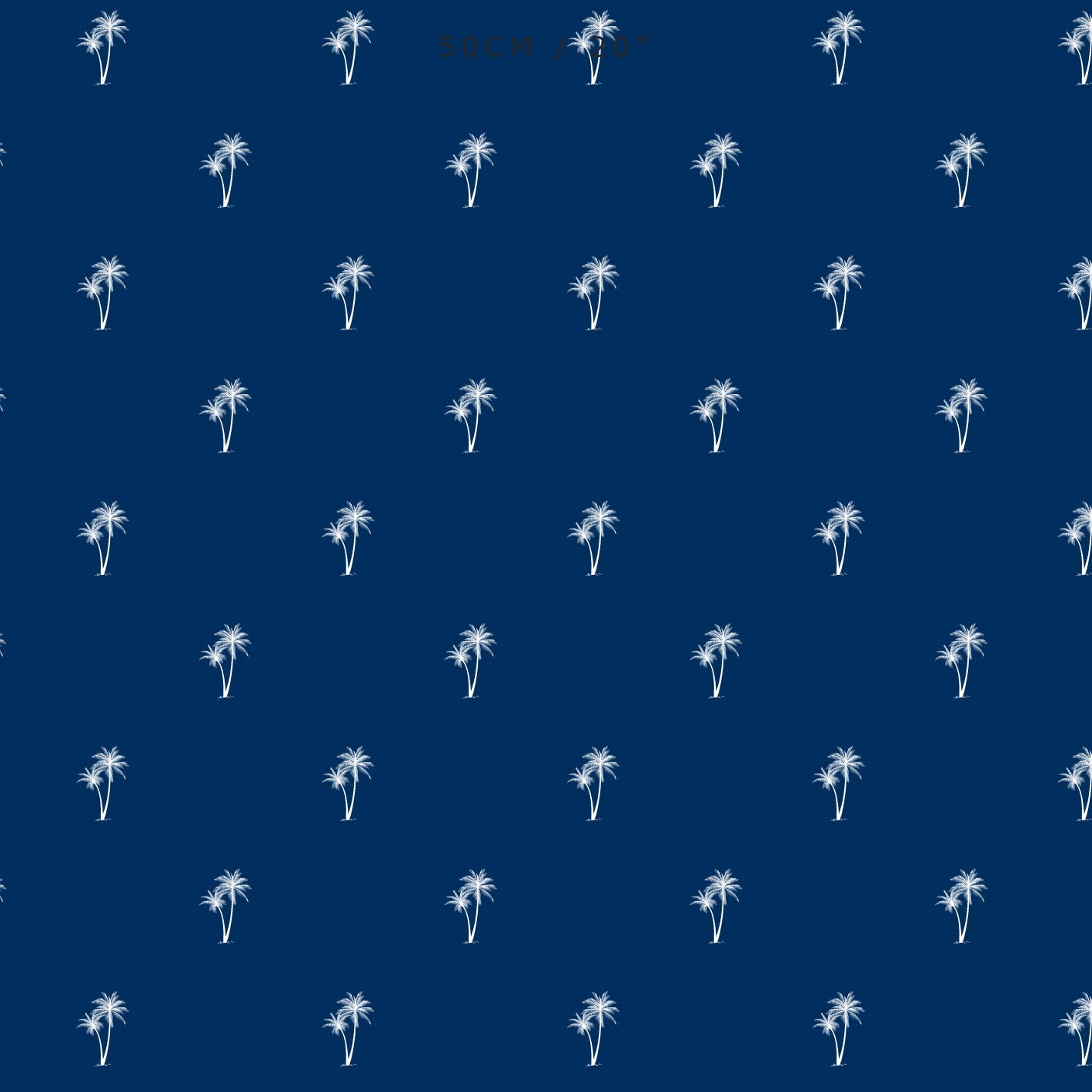 Palm Tree Pair Reverse Fabric - Navy - Hydrangea Lane Home