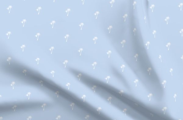 Palm Tree Pair Reverse Fabric - Serenity - Hydrangea Lane Home