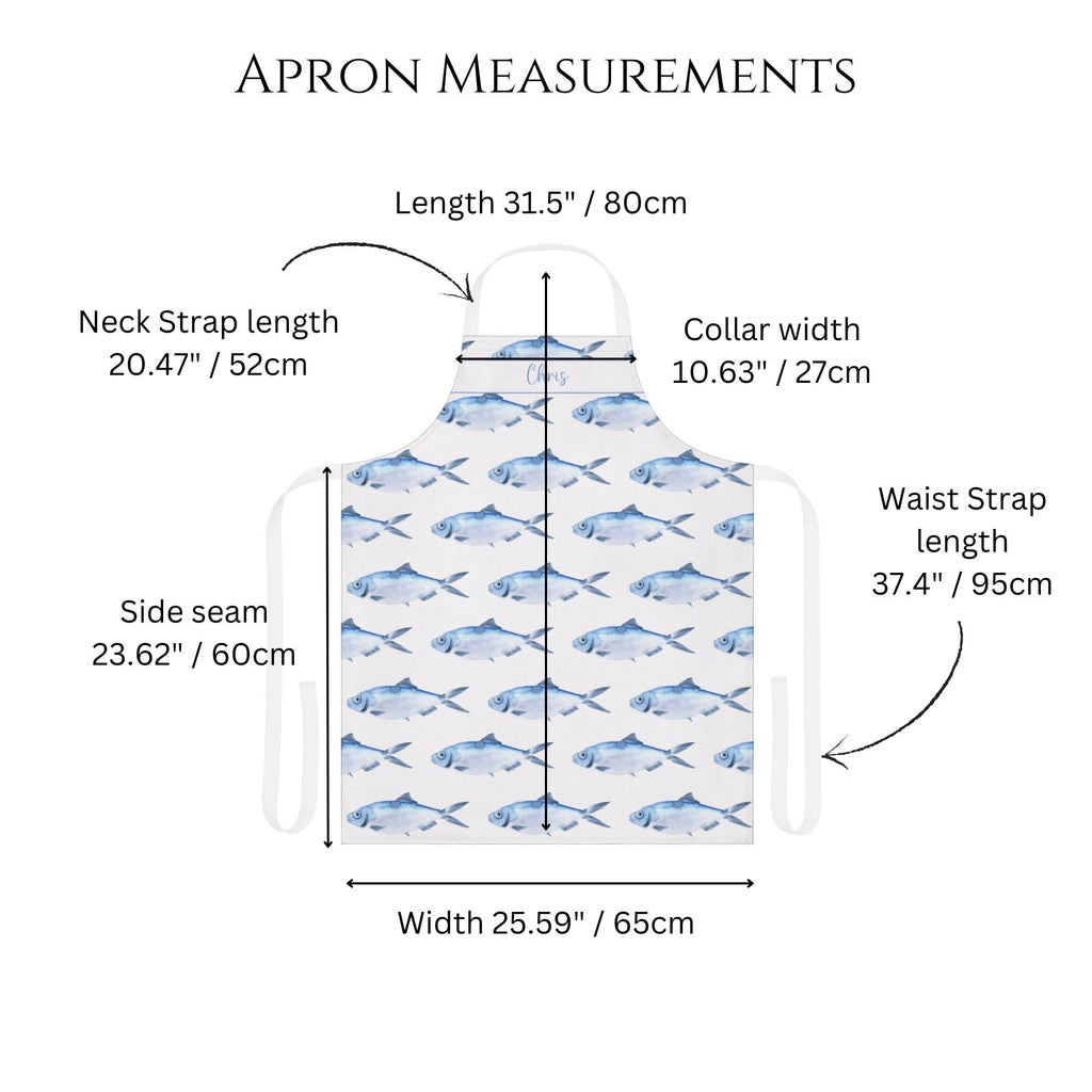 Personalized Blue Fish Apron - Hydrangea Lane Home