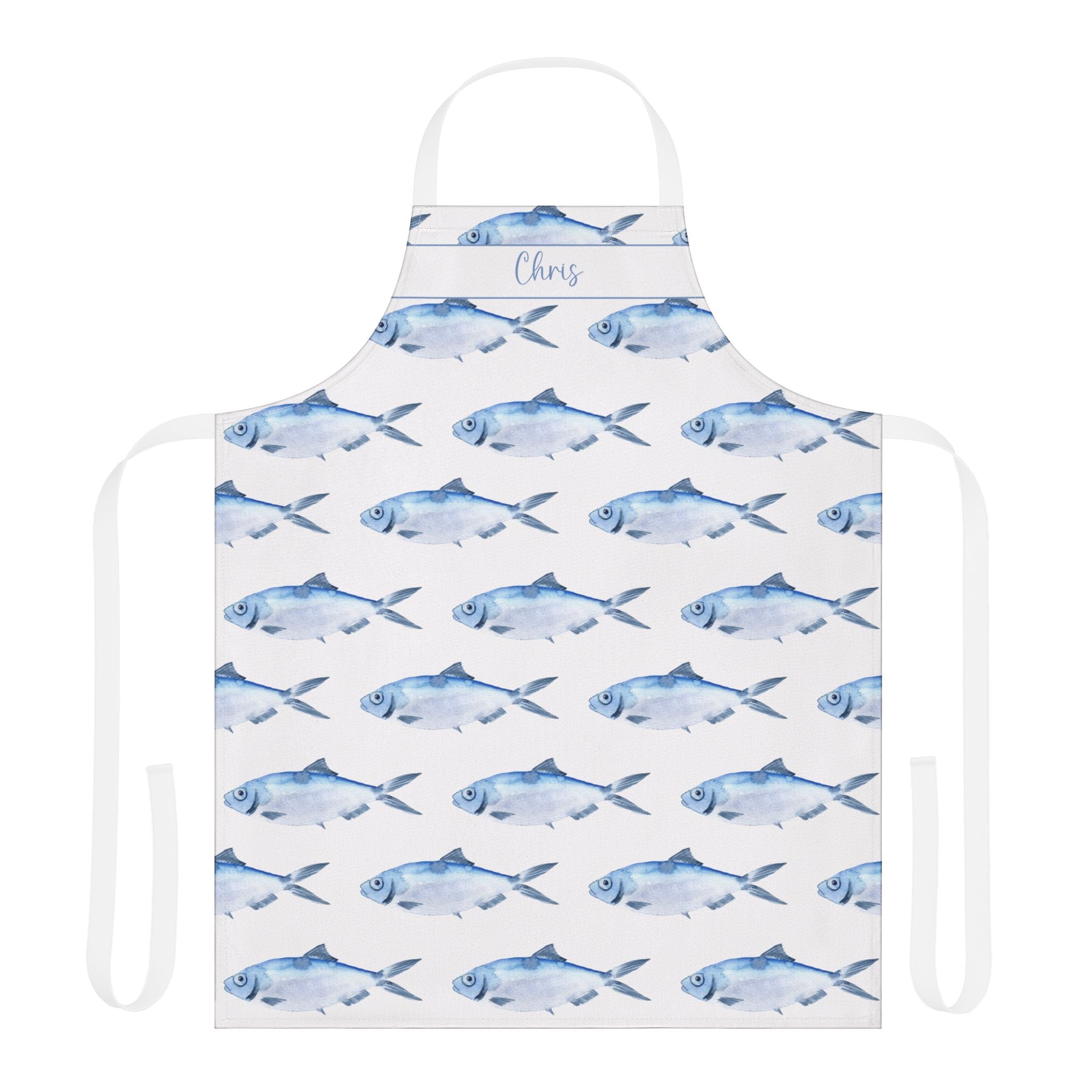 Personalized Blue Fish Apron - Hydrangea Lane Home