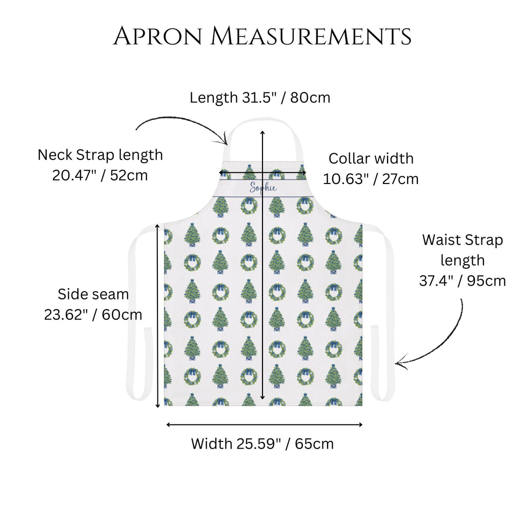 Personalized Chinoiserie Christmas Apron - Hydrangea Lane Home