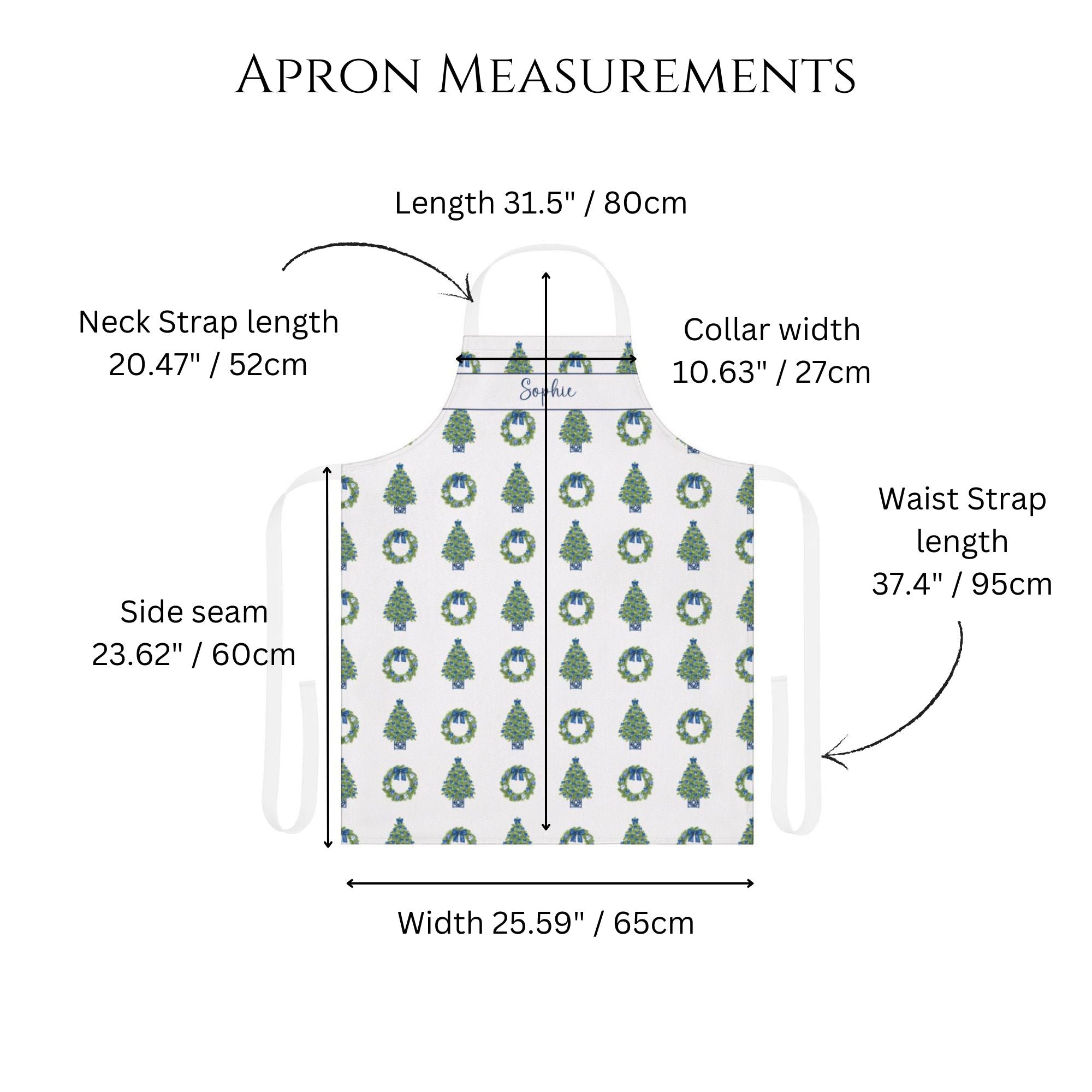 Personalized Chinoiserie Christmas Apron - Hydrangea Lane Home