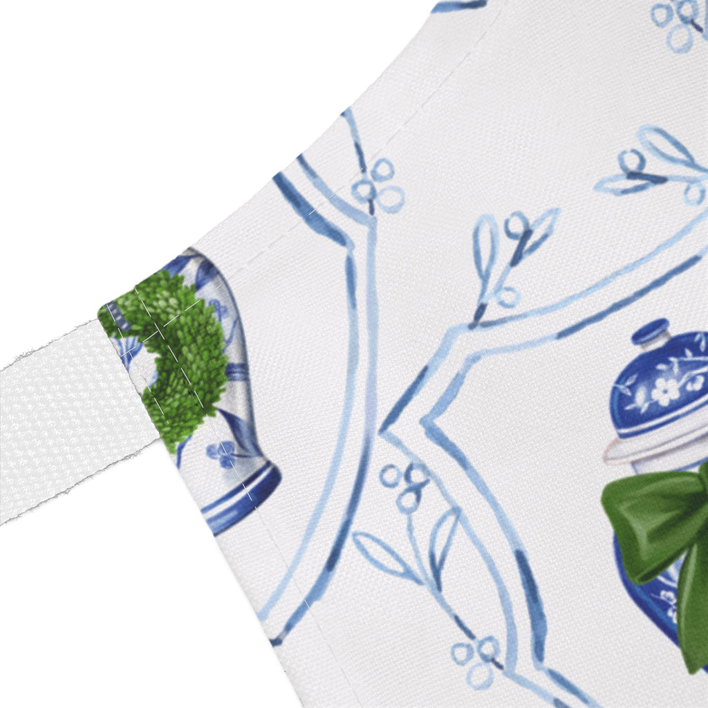Personalized Chinoiserie Ginger Jar Christmas Apron - Hydrangea Lane Home