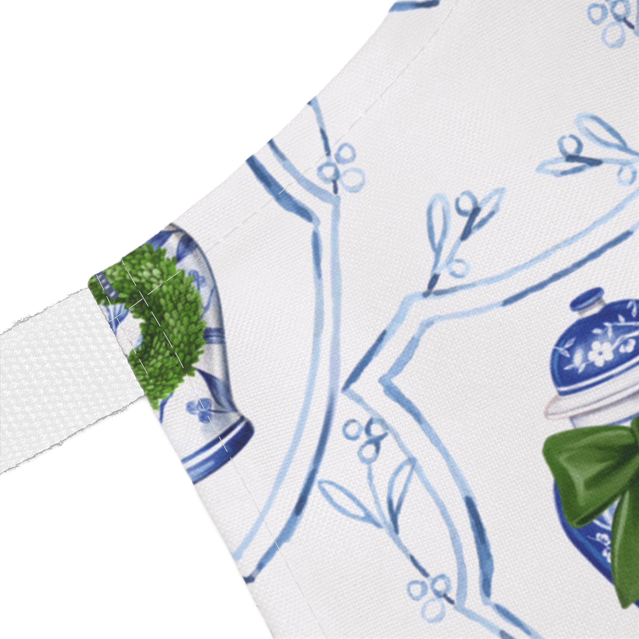 Personalized Chinoiserie Ginger Jar Christmas Apron - Hydrangea Lane Home