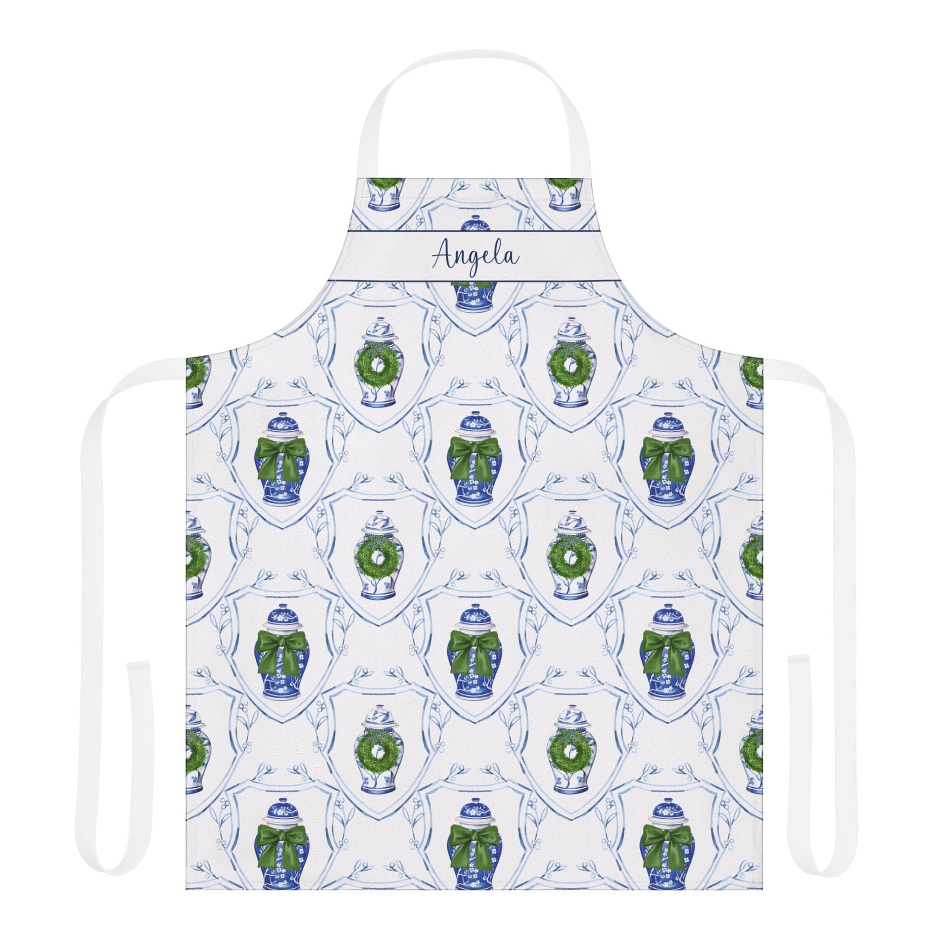Personalized Chinoiserie Ginger Jar Christmas Apron - Hydrangea Lane Home