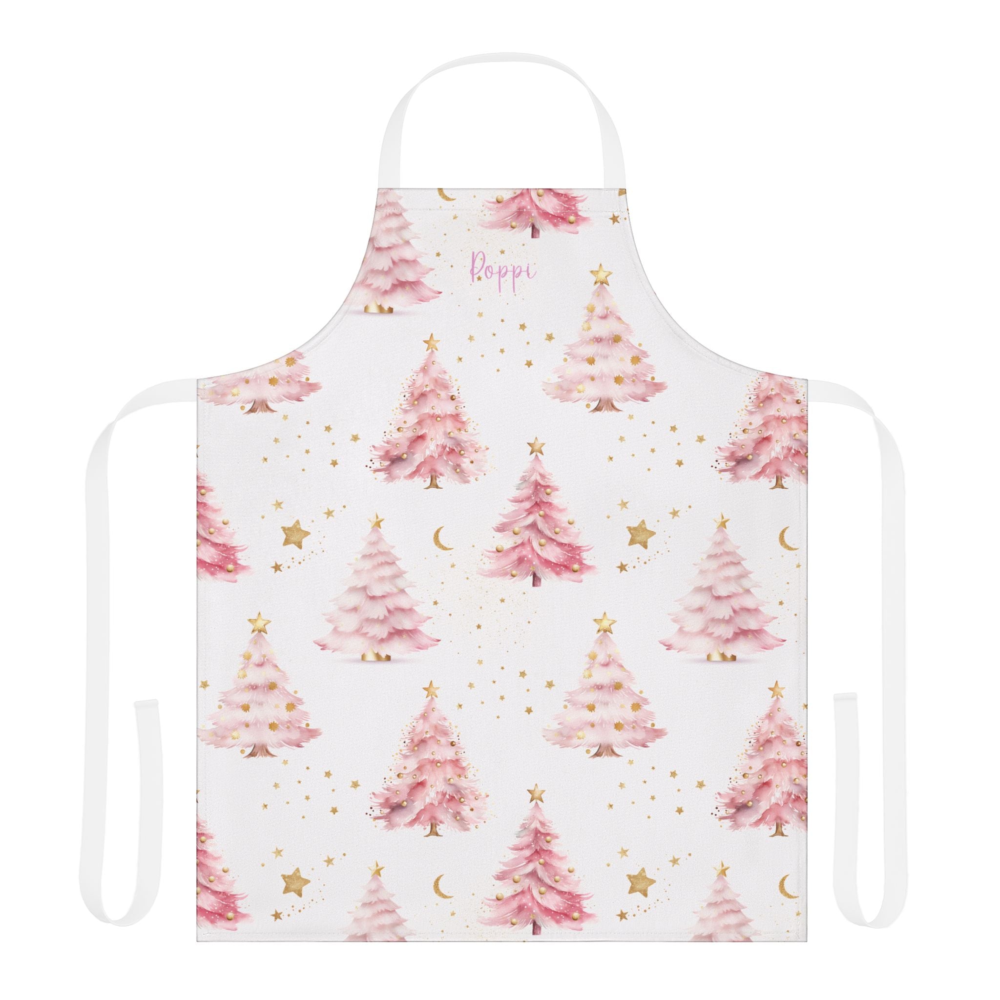 Personalized Pink Christmas Tree Apron - Hydrangea Lane Home