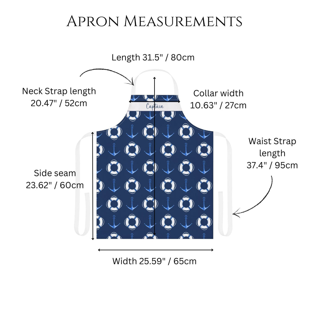 Personalized Sail Away Boat Anchor Apron - Navy Blue - Hydrangea Lane Home