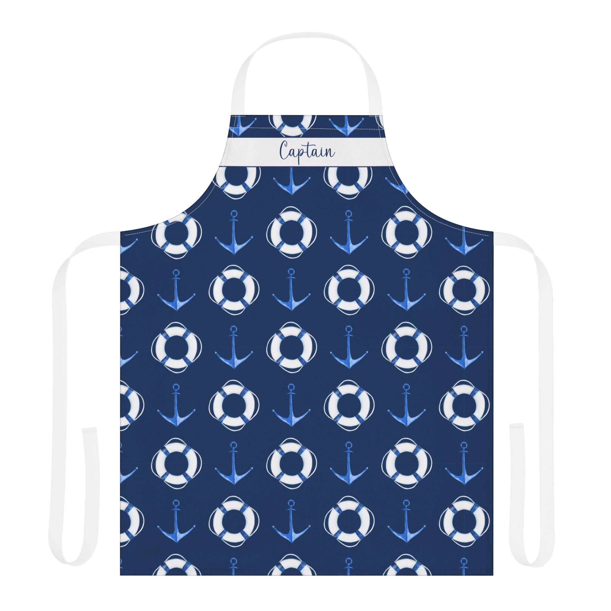 Personalized Sail Away Boat Anchor Apron - Navy Blue - Hydrangea Lane Home