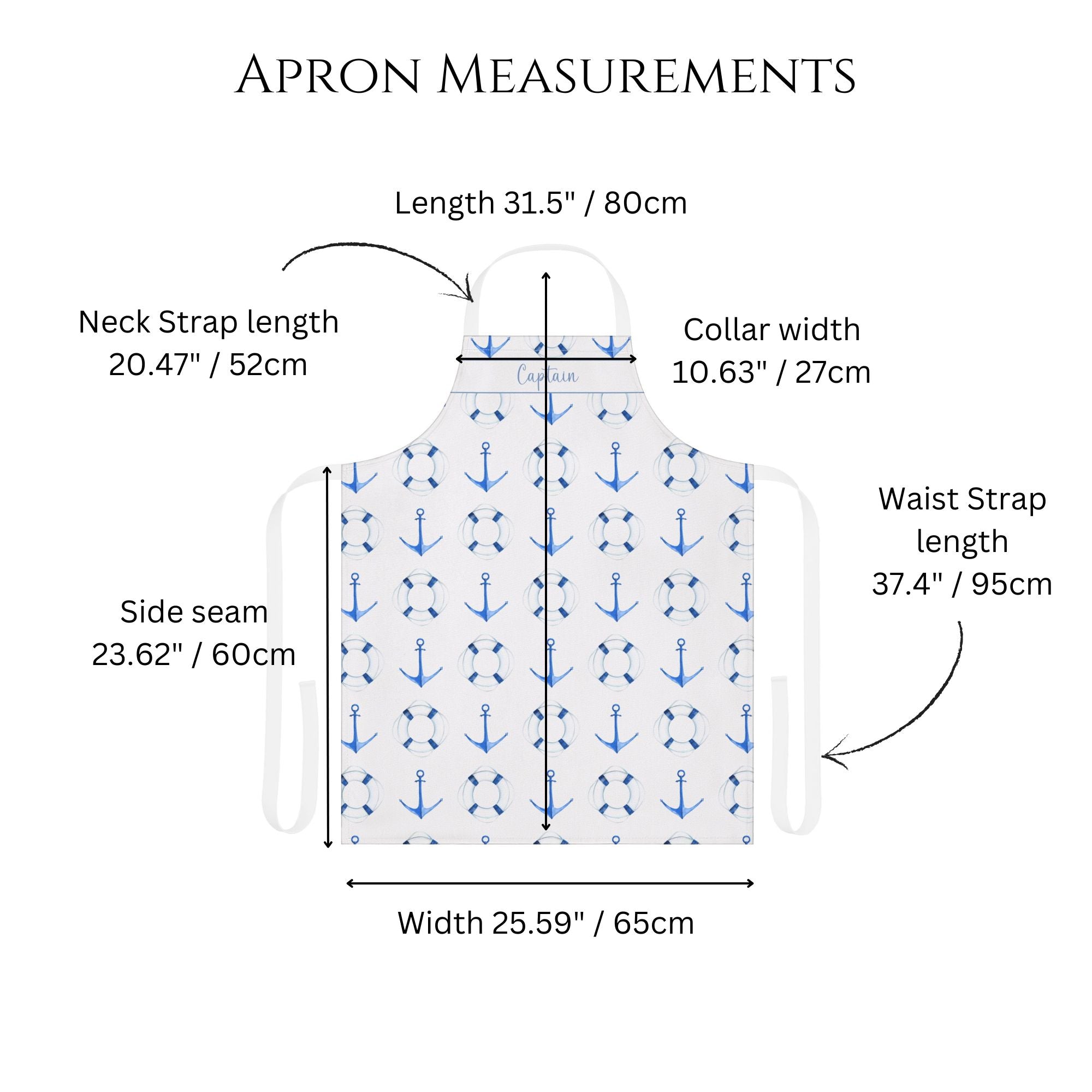 Personalized Sail Away Boat Anchor Apron - White - Hydrangea Lane Home