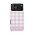 Pink Gingham Check MagSafe Tough iPhone Case - Hydrangea Lane Home