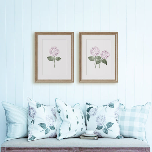 Pink Hydrangea Single Bloom Watercolour Art Print - Hydrangea Lane Home