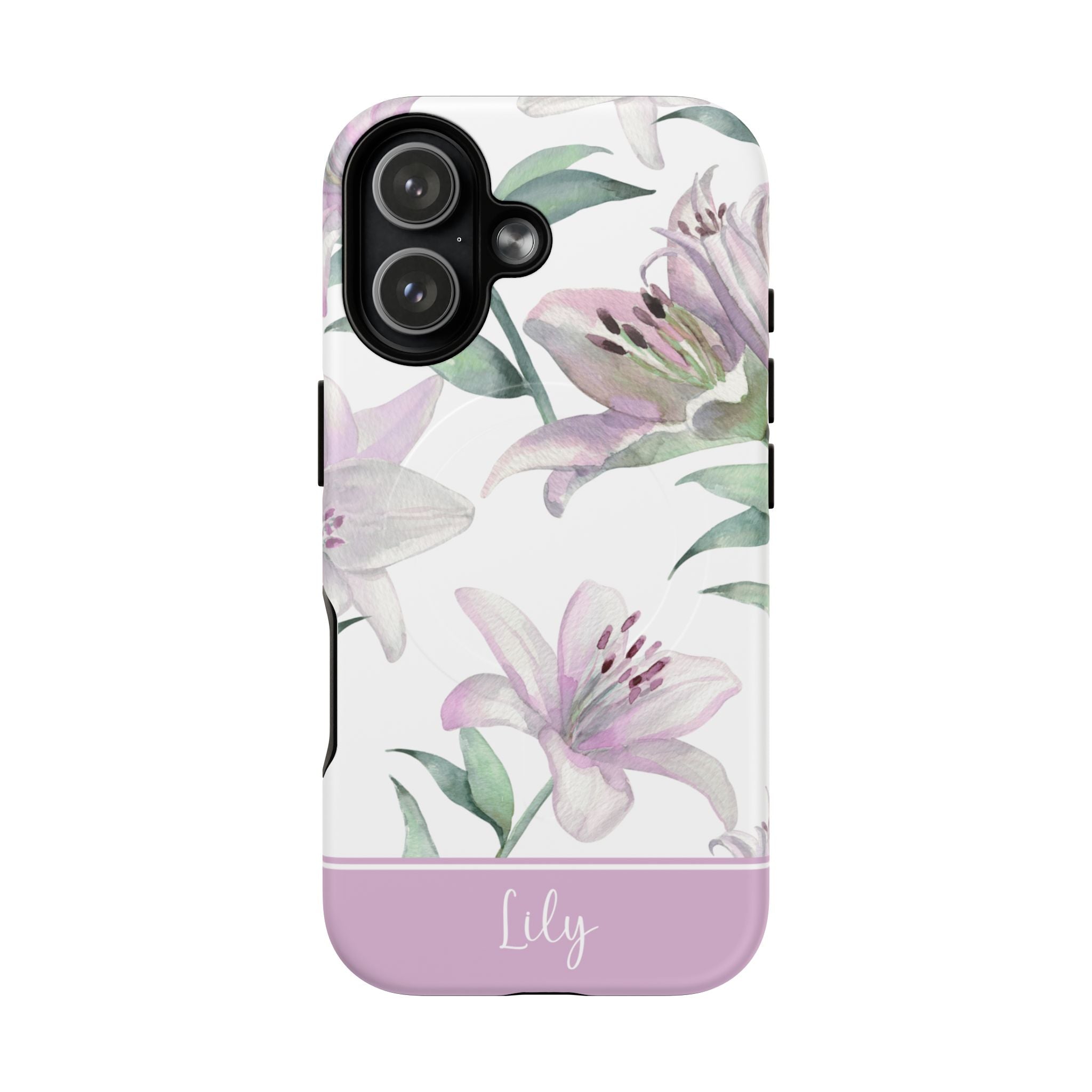 Pink Lilies MagSafe Tough iPhone Case - Hydrangea Lane Home