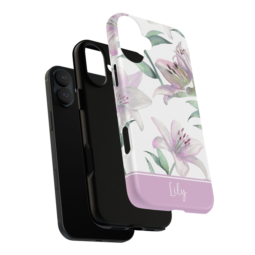 Pink Lilies MagSafe Tough iPhone Case - Hydrangea Lane Home
