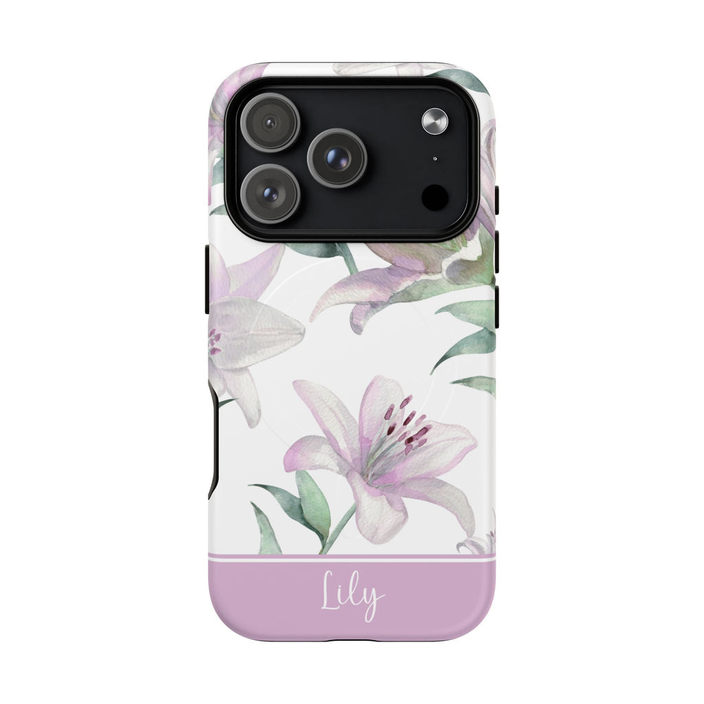 Pink Lilies MagSafe Tough iPhone Case - Hydrangea Lane Home