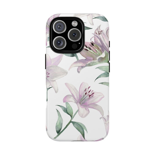 Pink Lilies Tough iPhone Case - Hydrangea Lane Home
