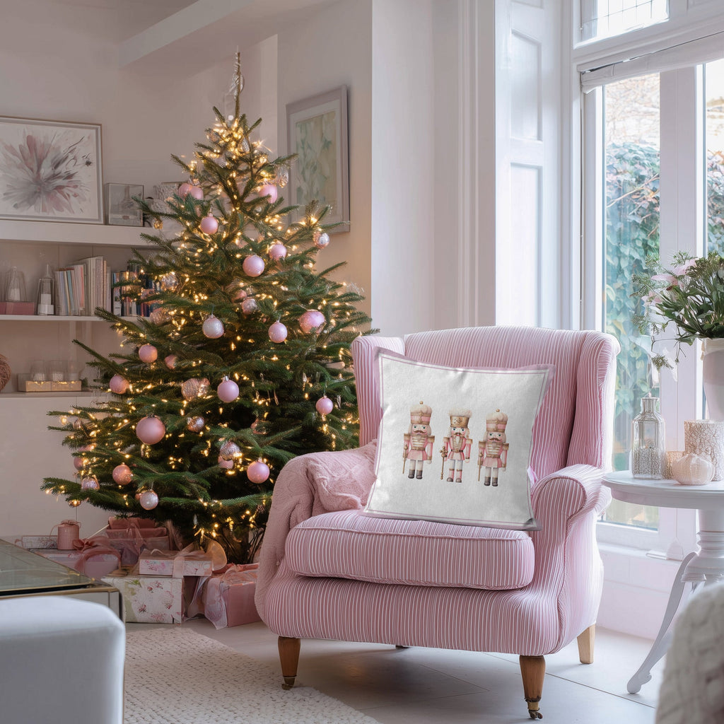 Pink Nutcracker Christmas Cushion/Pillow Cover - Hydrangea Lane Home