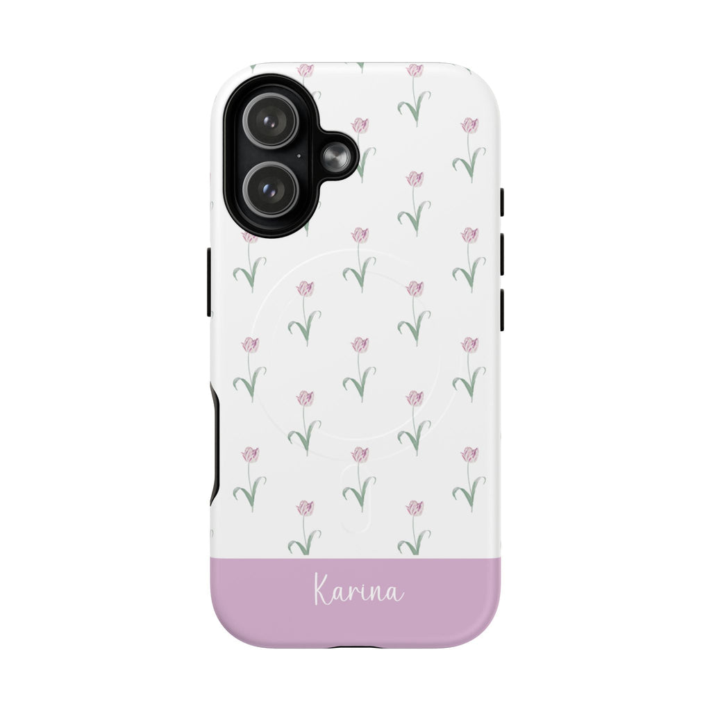 Pink Tulips MagSafe Tough iPhone Case - Hydrangea Lane Home