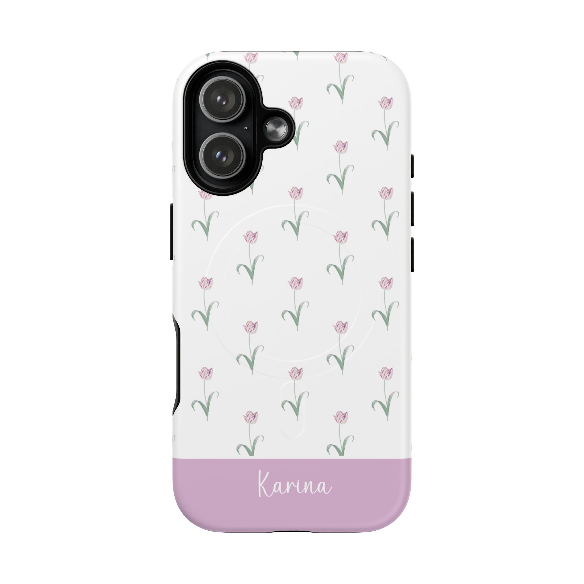 Pink Tulips MagSafe Tough iPhone Case - Hydrangea Lane Home