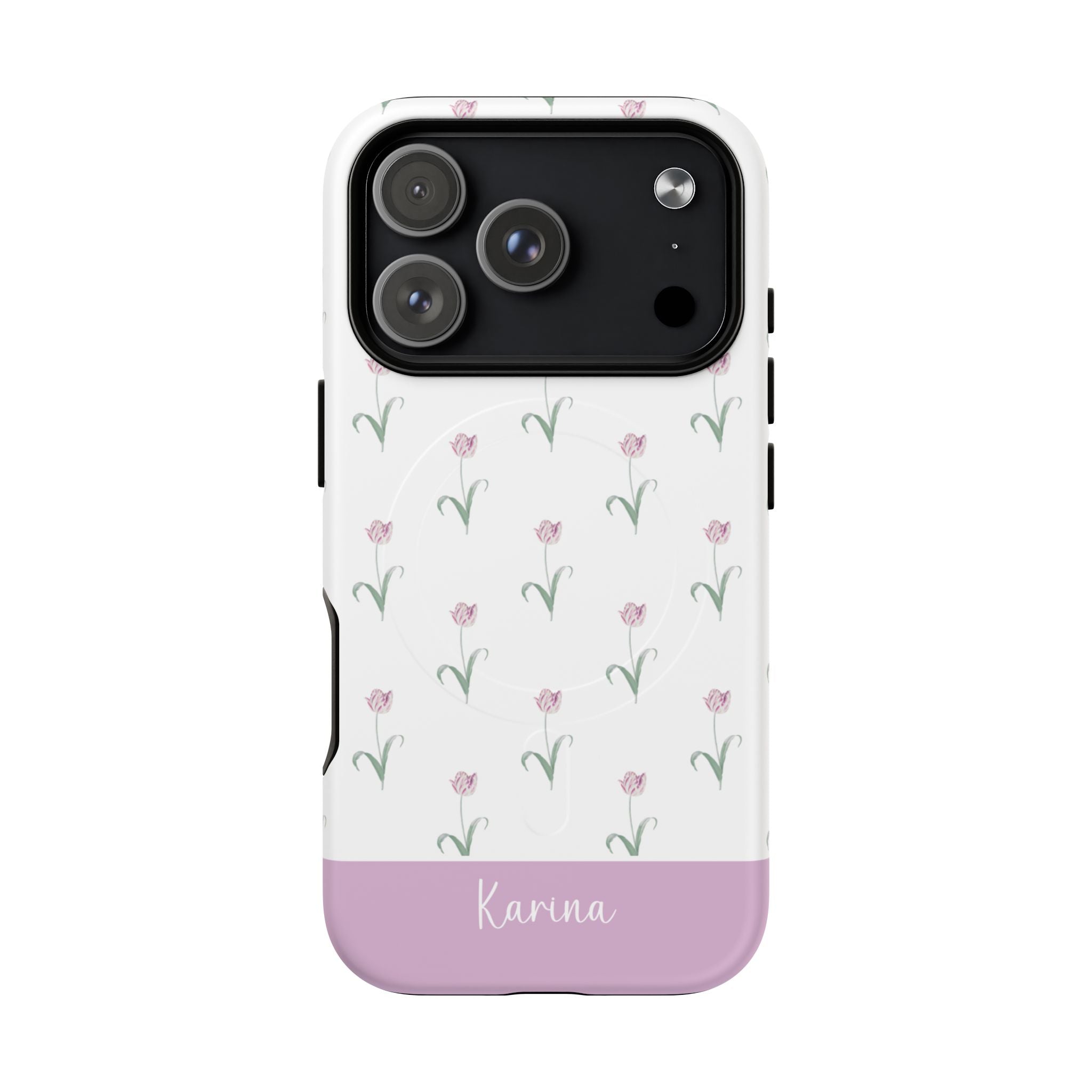 Pink Tulips MagSafe Tough iPhone Case - Hydrangea Lane Home