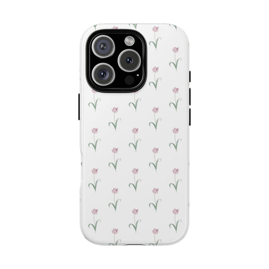 Pink Tulips Tough iPhone Case - Hydrangea Lane Home