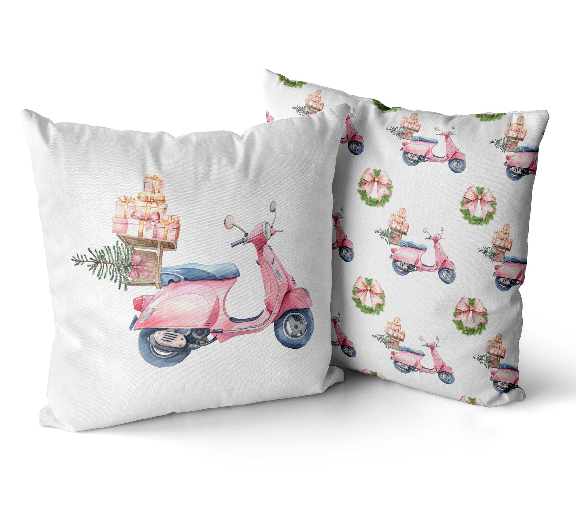 Pink Vespa Christmas Cushion/Pillow Cover - Hydrangea Lane Home