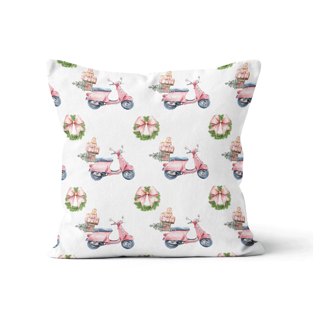 Pink Vespa Christmas Cushion/Pillow Cover - Hydrangea Lane Home