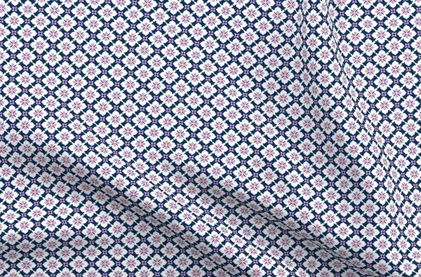 Ponte Trellis Fabric - Navy - Pink - Hydrangea Lane Home