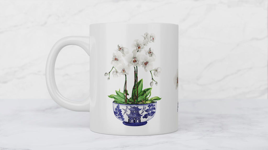 Orchid Chinoiserie Ceramic Mug
