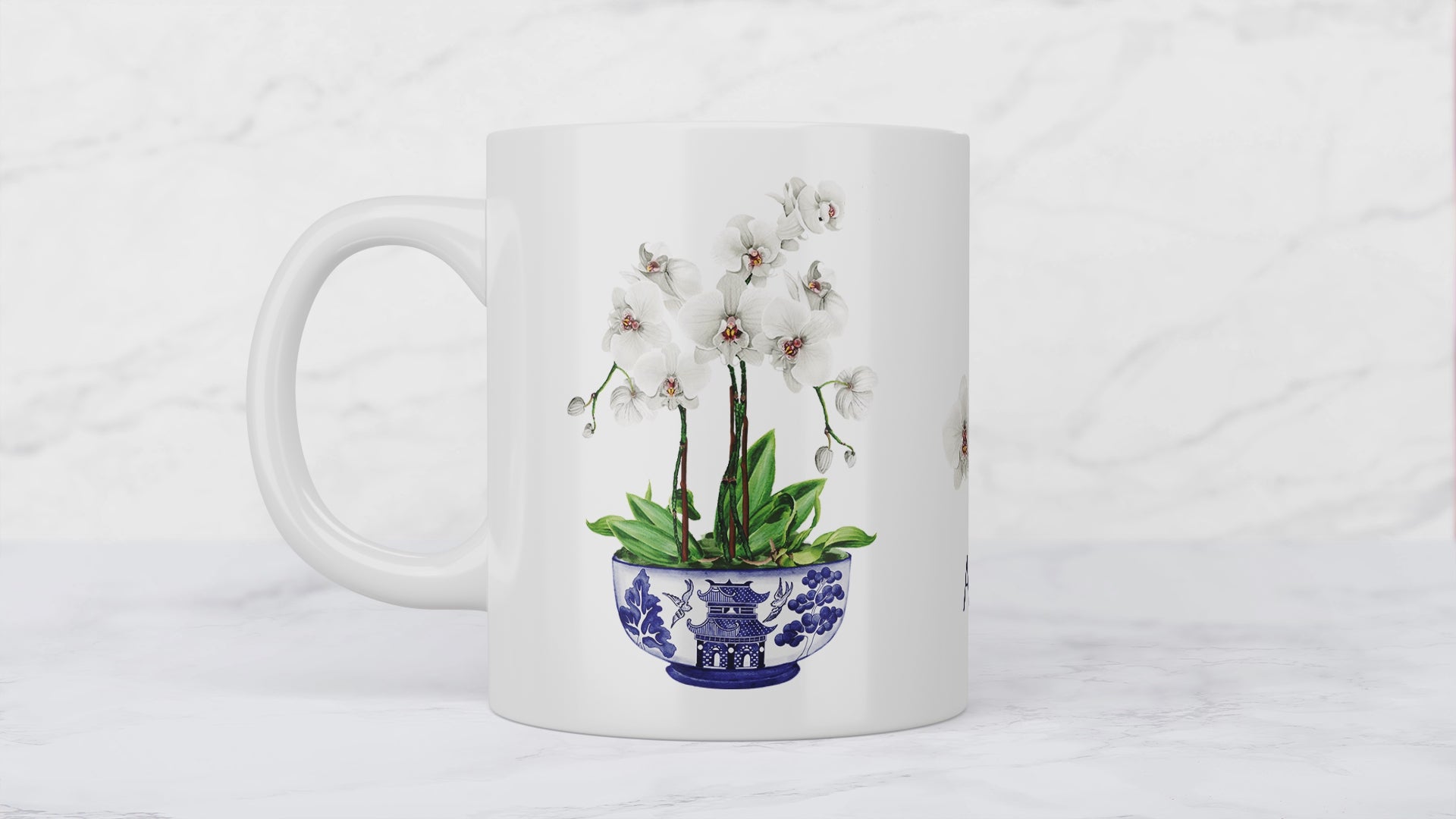 Orchid Chinoiserie Ceramic Mug