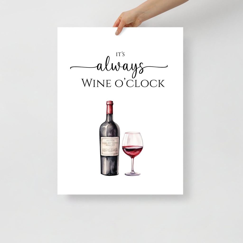 Red Wine o'clock Art Print - Hydrangea Lane Home