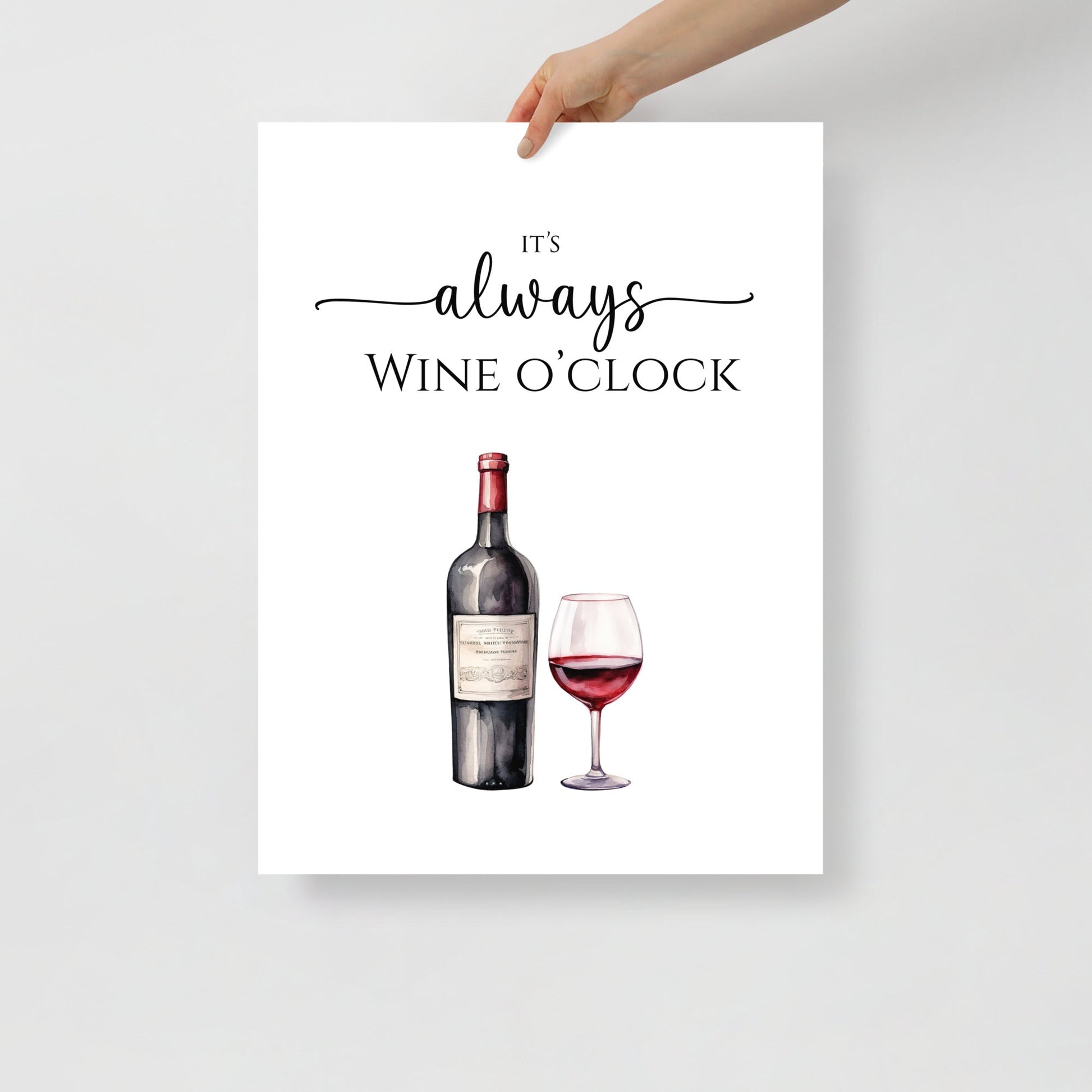 Red Wine o'clock Art Print - Hydrangea Lane Home