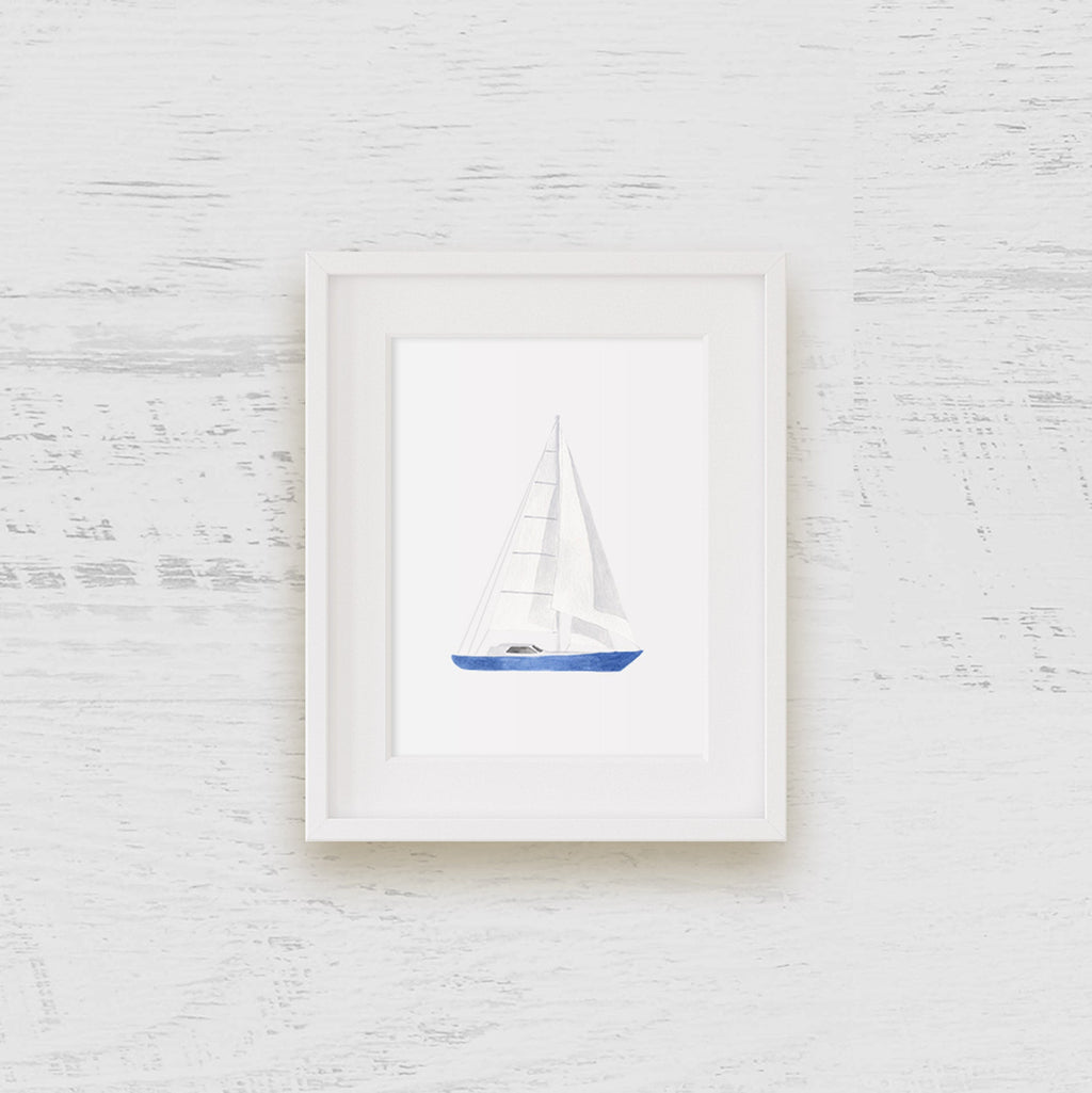Sail Boat Art Print - Hydrangea Lane Home