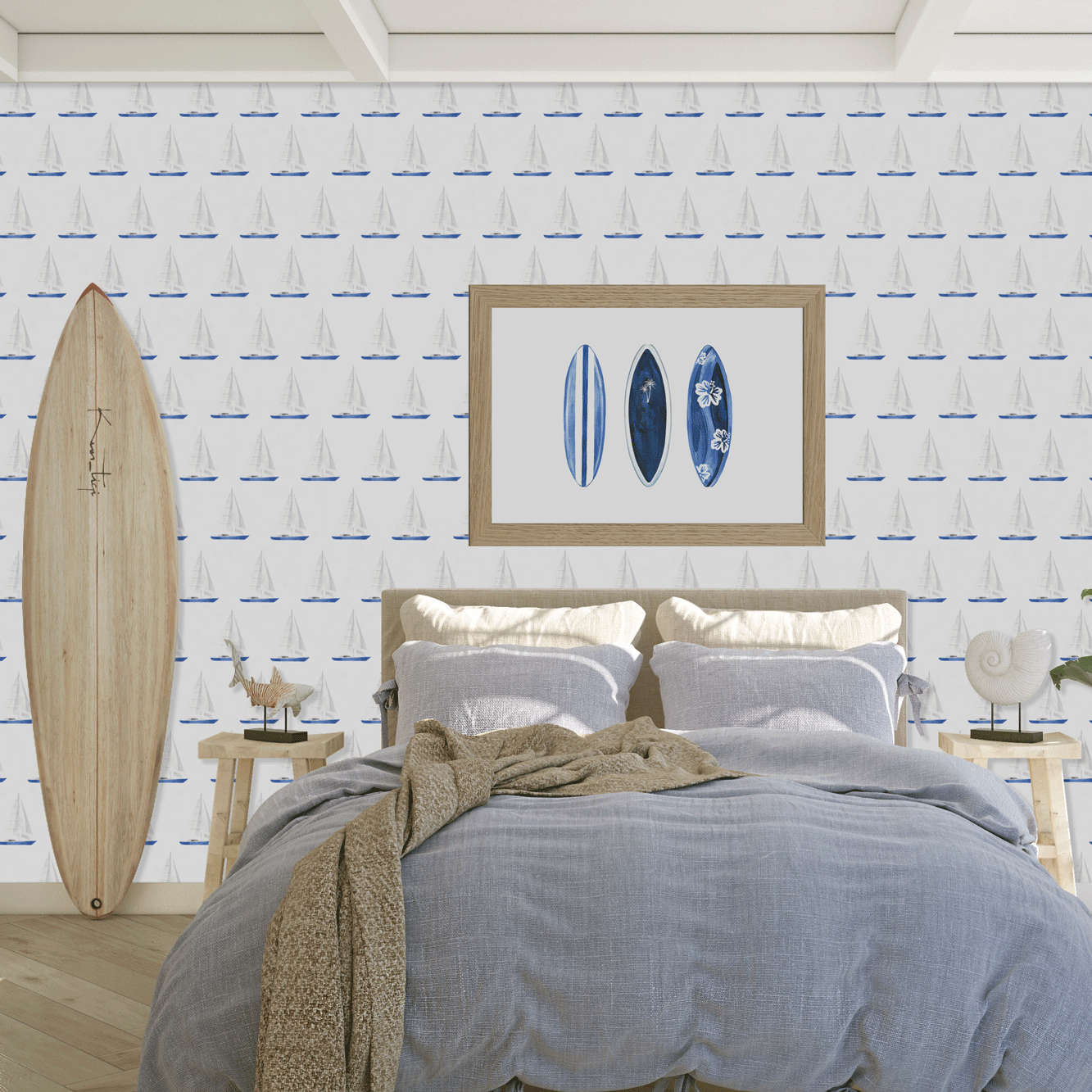 Sail Boat Nautical Wallpaper - Hydrangea Lane Home