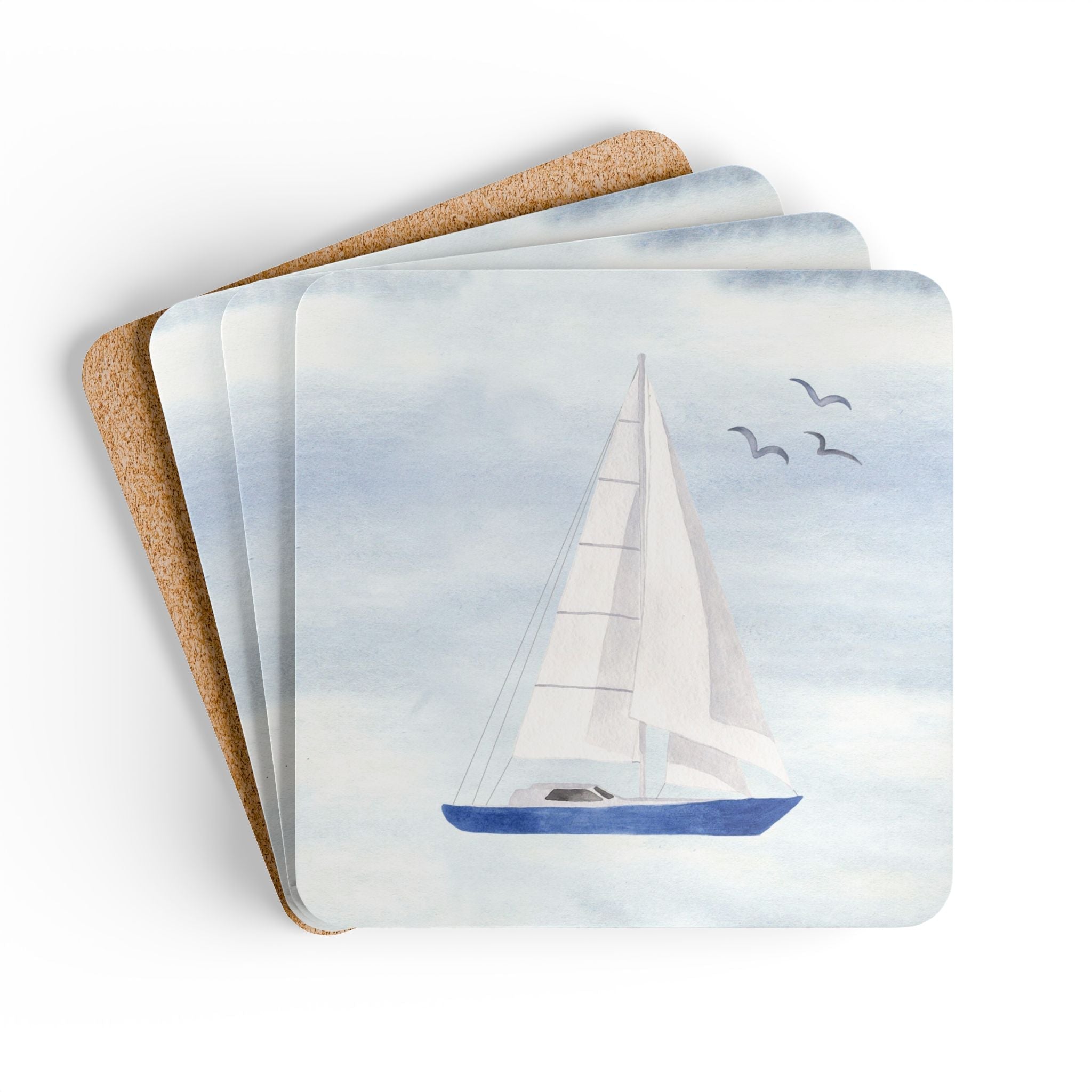 Sail Boat Set of 4 Drink Coasters - Hydrangea Lane Home