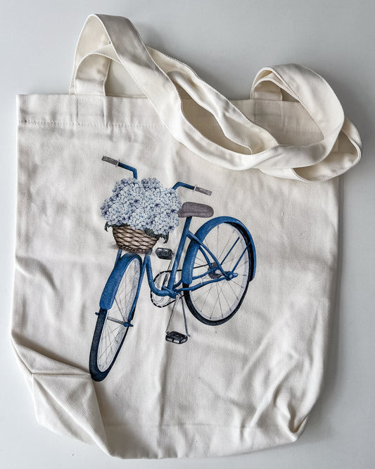 Sample - Bicycle Tote Bag Hydrangea - Hydrangea Lane Home