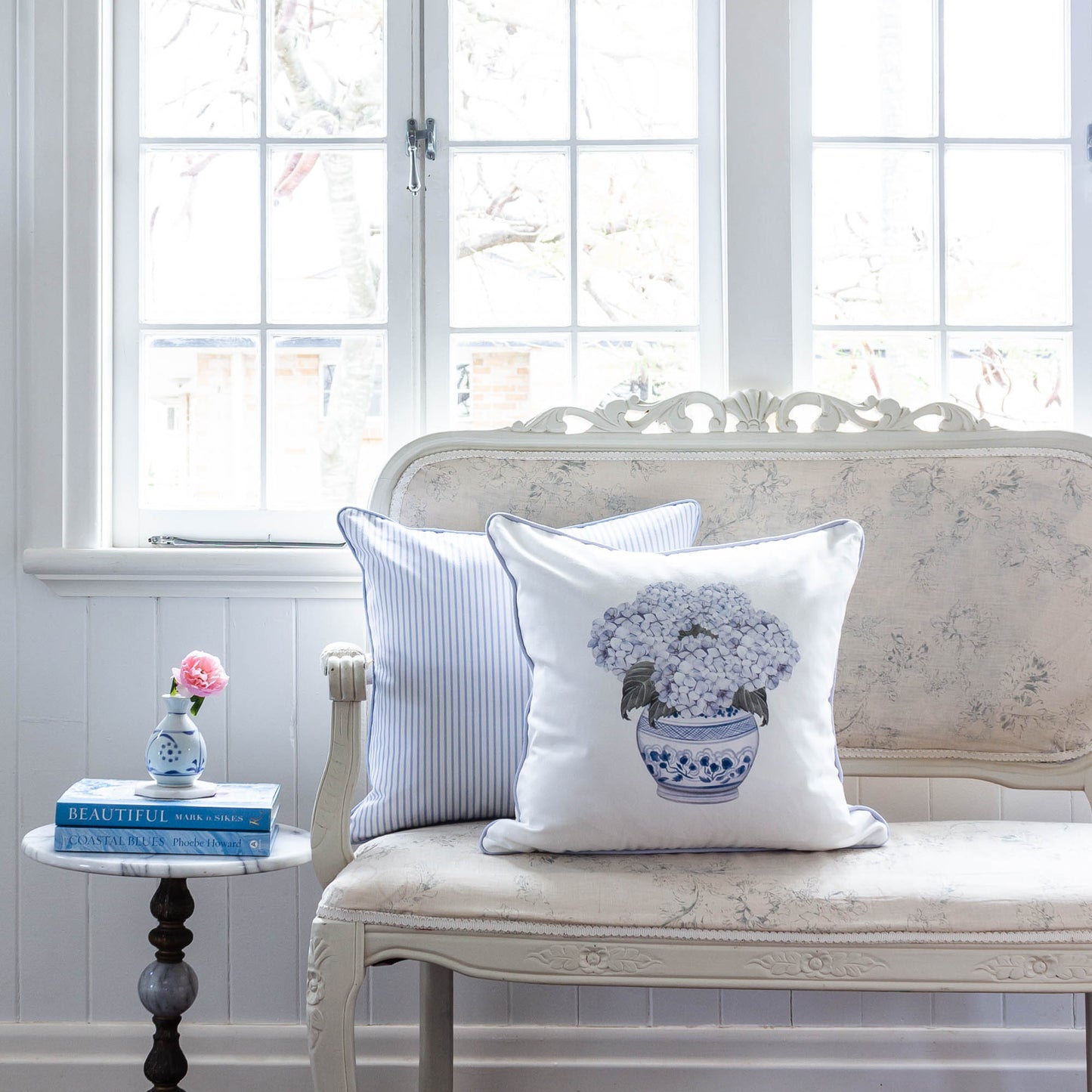 Sample - Chinoiserie Hydrangea Cushion - Hydrangea Lane Home