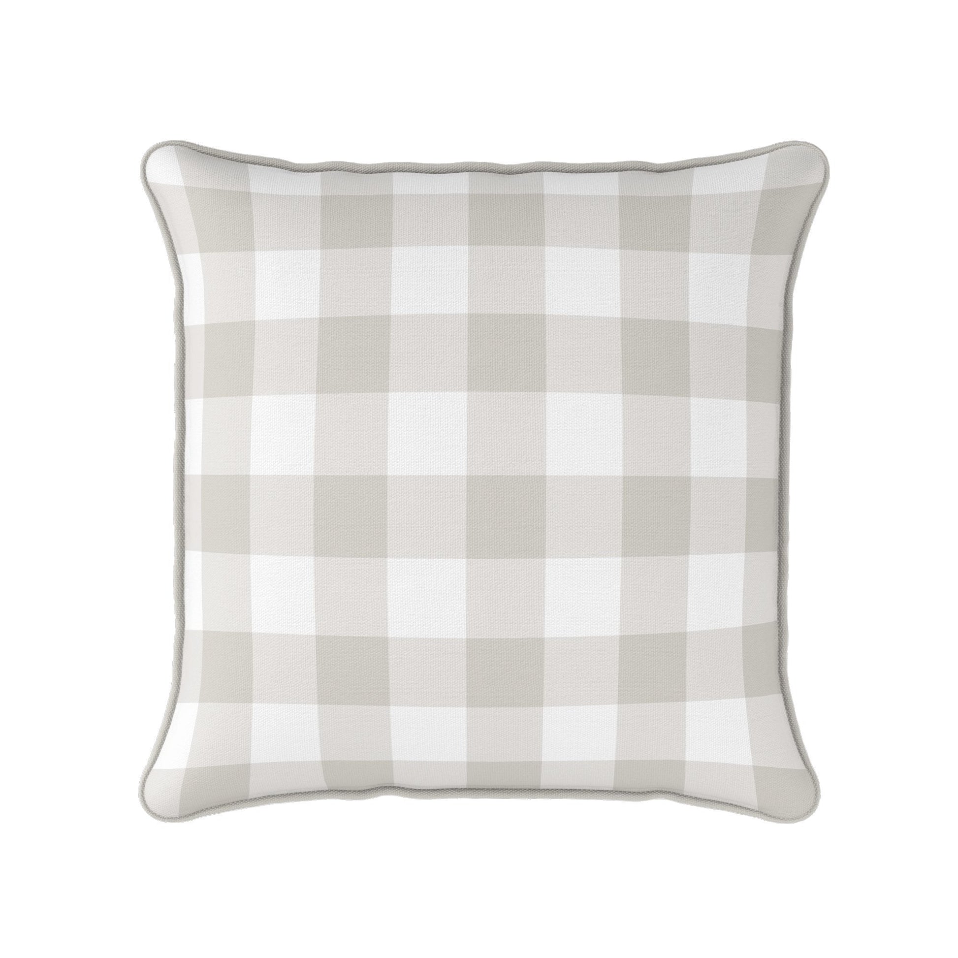 Sample - Gingham Check Medium Cushion - Linen Beige - Hydrangea Lane Home