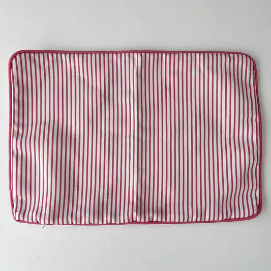 Sample - Petite Stripe Cushion Raspberry - Hydrangea Lane Home