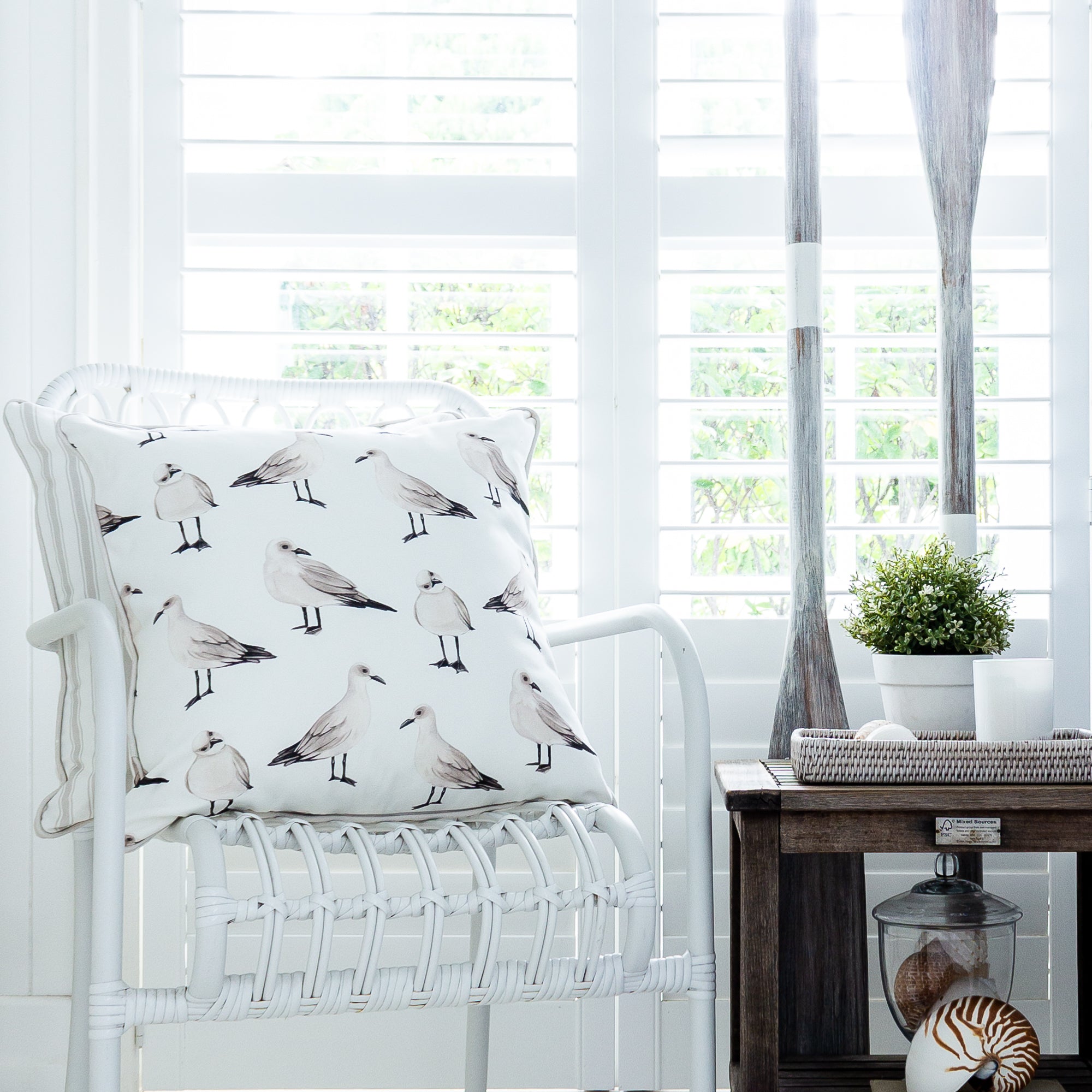 Sample - Seagull Cushion Cotton - Hydrangea Lane Home