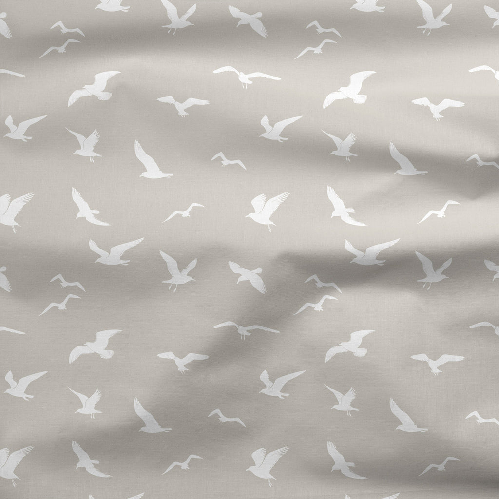 Seagull Silhouette Fabric - Linen Beige - Hydrangea Lane Home