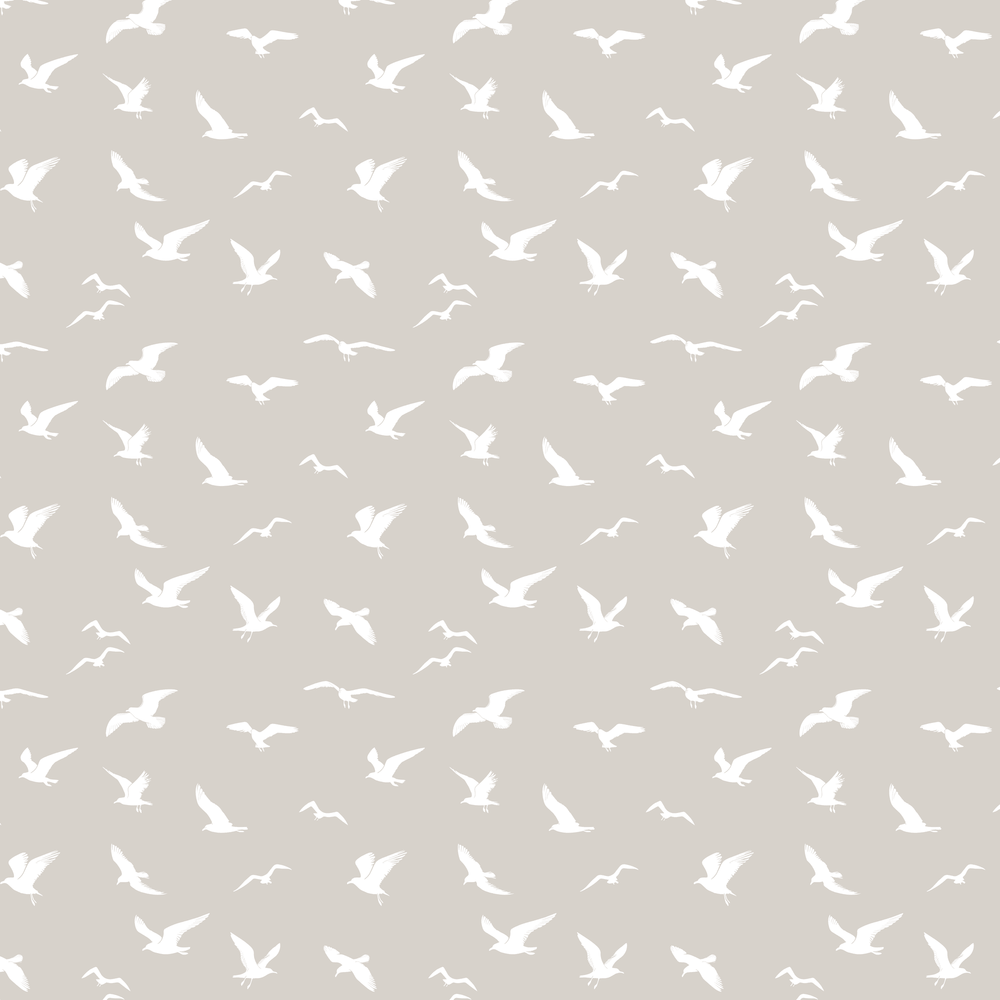 Seagull Silhouette Fabric - Linen Beige - Hydrangea Lane Home