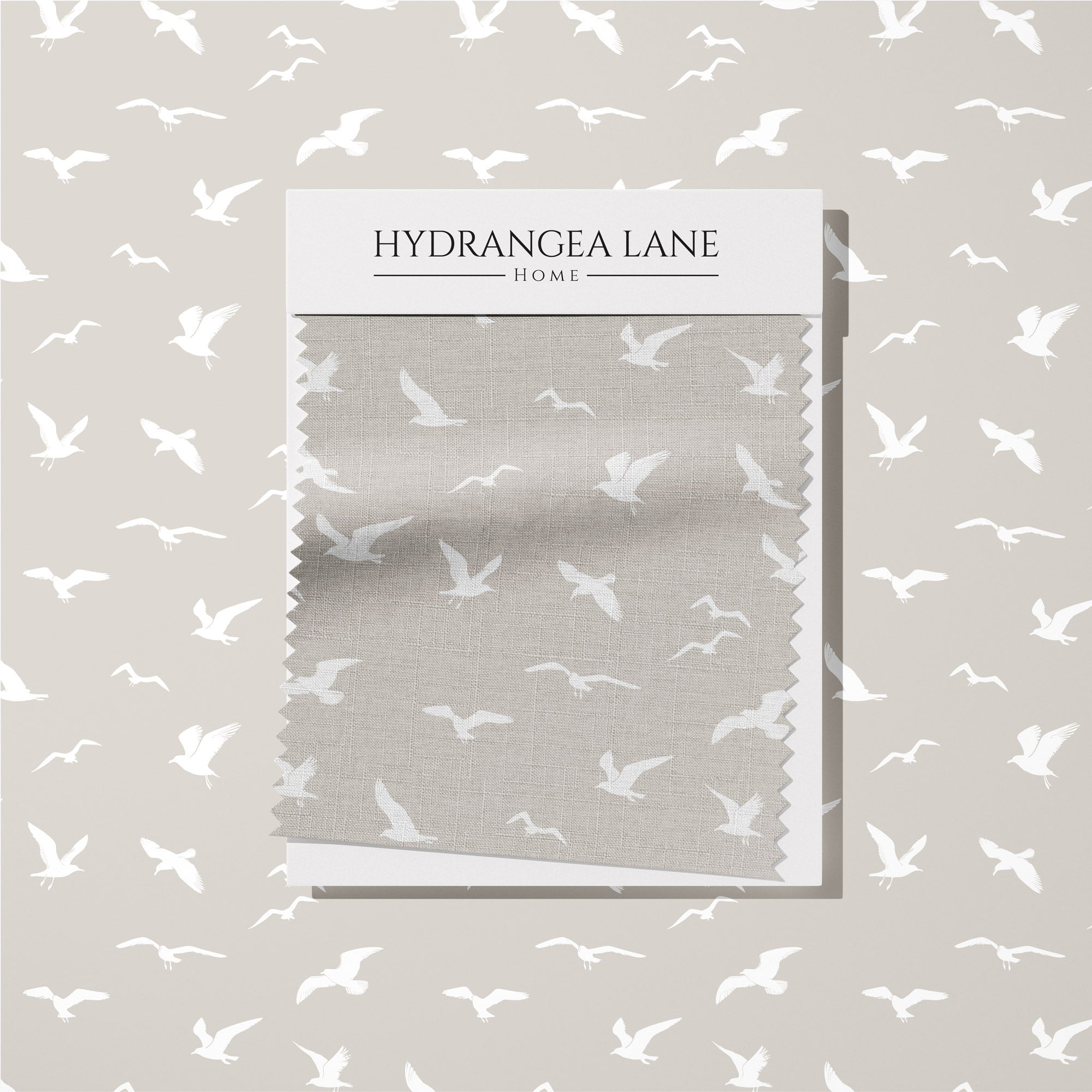 Seagull Silhouette Fabric - Linen Beige - Hydrangea Lane Home