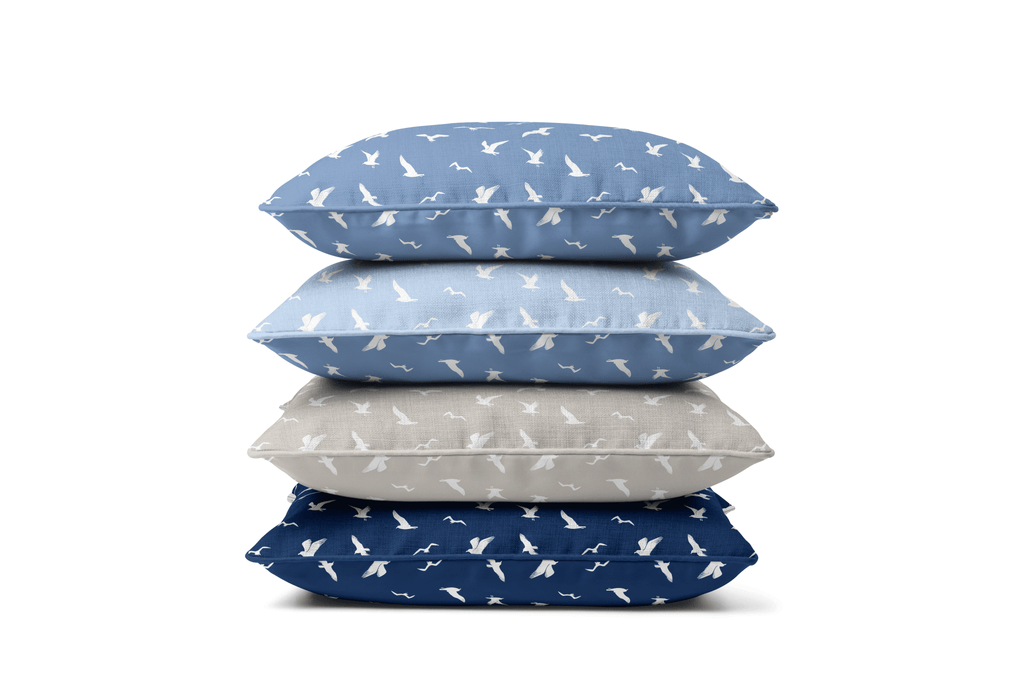 Seagull Silhouette Fabric - Linen Beige - Hydrangea Lane Home