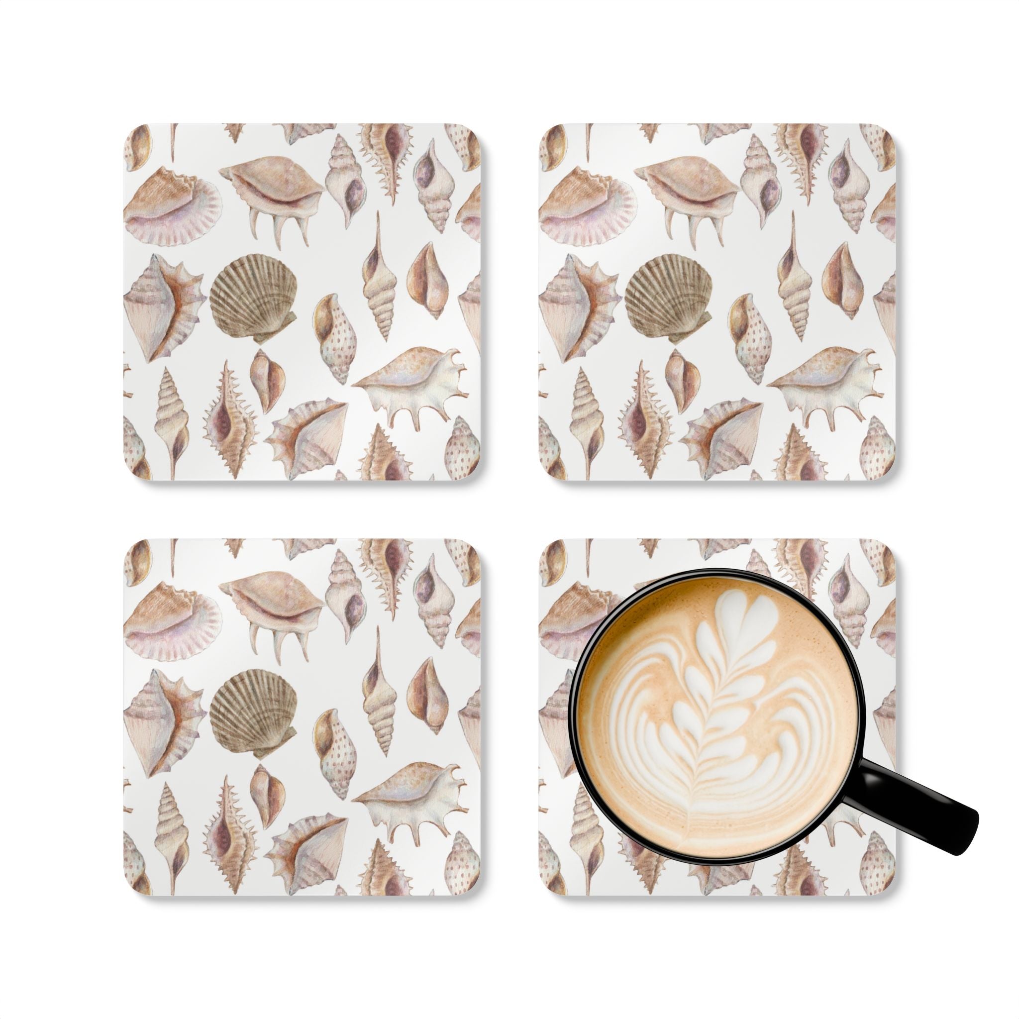 Seashells Set of 4 Drink Coasters - Hydrangea Lane Home