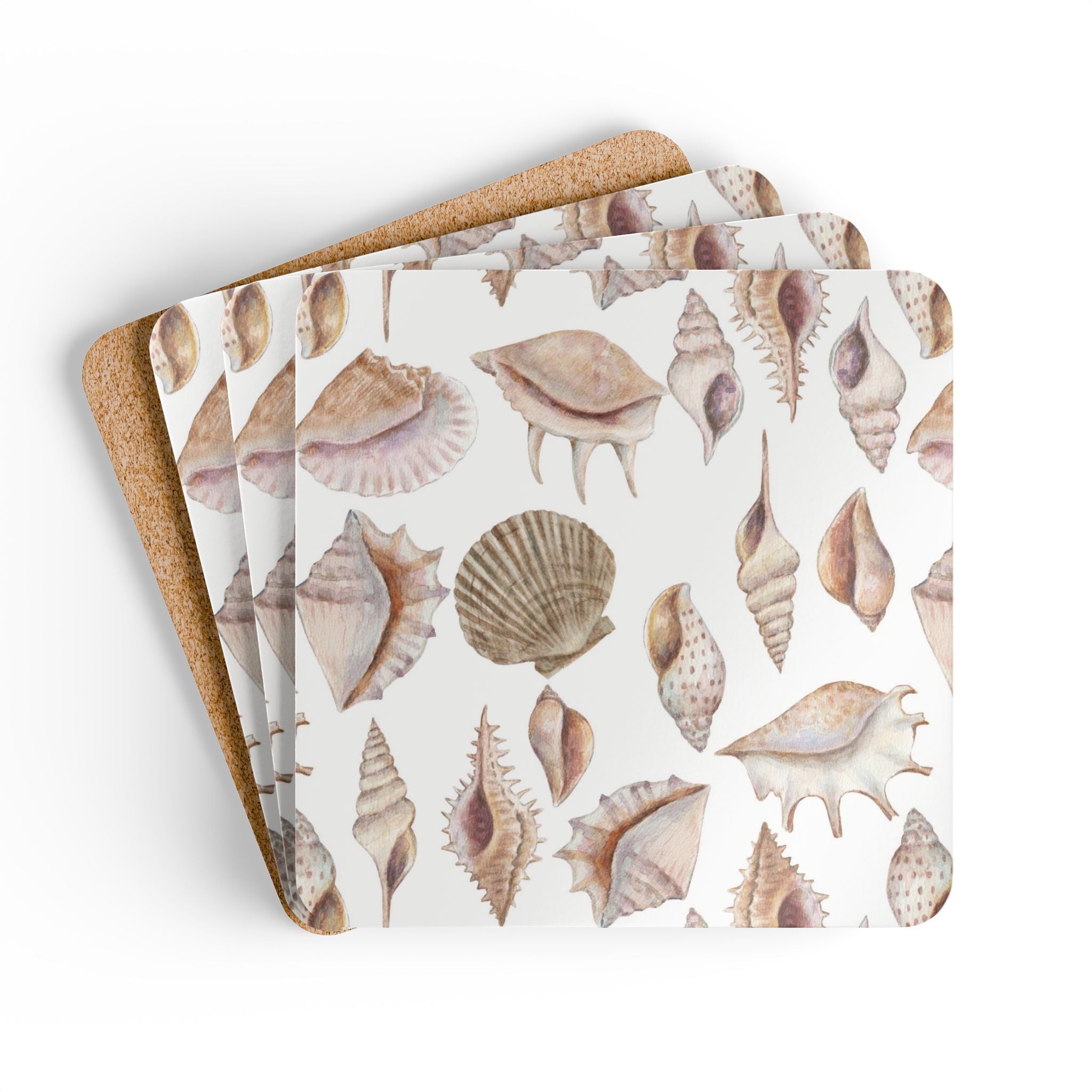 Seashells Set of 4 Drink Coasters - Hydrangea Lane Home