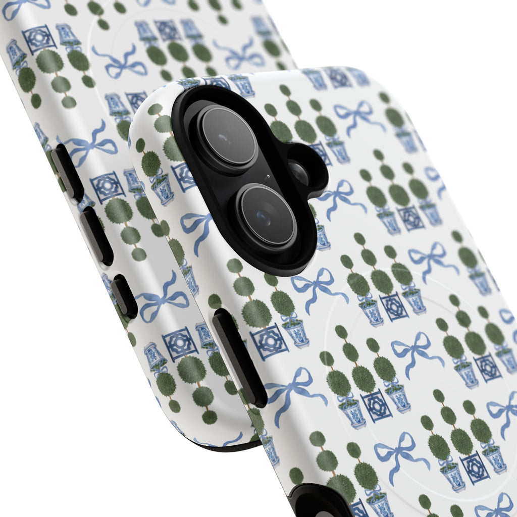 Topiary Tree Bow MagSafe Tough iPhone Case - Hydrangea Lane Home