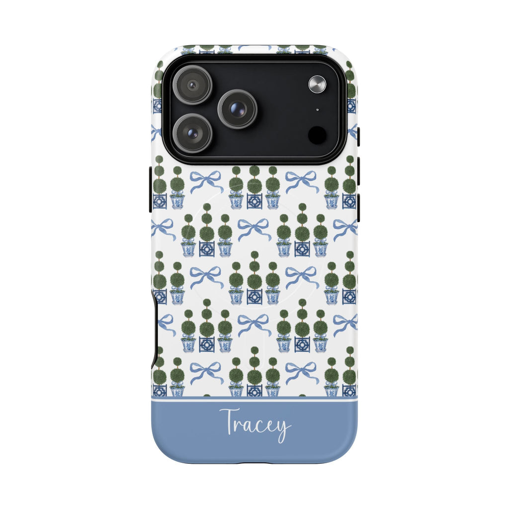 Topiary Tree Bow MagSafe Tough iPhone Case - Hydrangea Lane Home