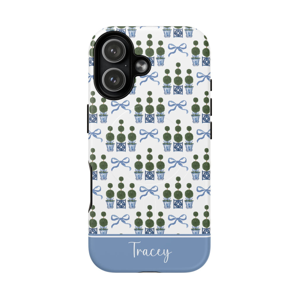 Topiary Tree Bow MagSafe Tough iPhone Case - Hydrangea Lane Home