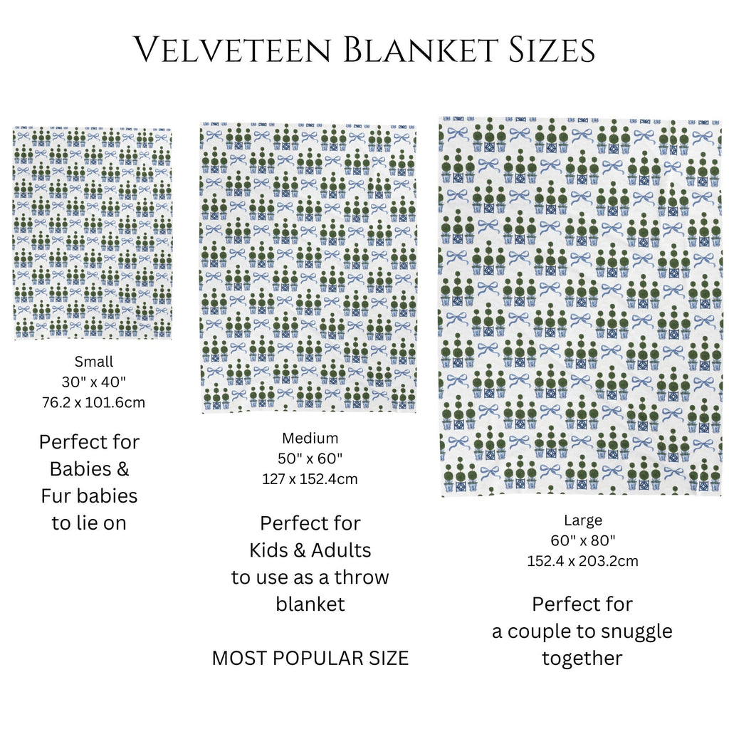 Topiary Tree Bow Soft Throw Fleece Blanket - Hydrangea Lane Home